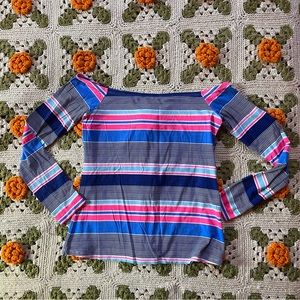 Lily Pulitzer off the shoulder striped long sleeve tee, size S